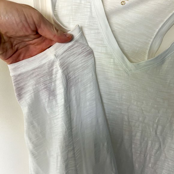 Lilly Pulitzer Pima Cotton White Tank Top with Lace Hem - Picture 3 of 6